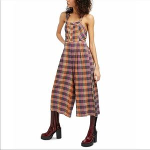 NWY FREE PEOPLE Zuzu Plaid Jumpsuit